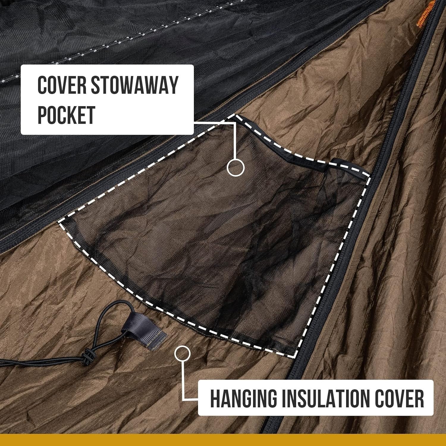 Camping Hammock with Mosquito Net & Warm Cover Portable 150kg Load