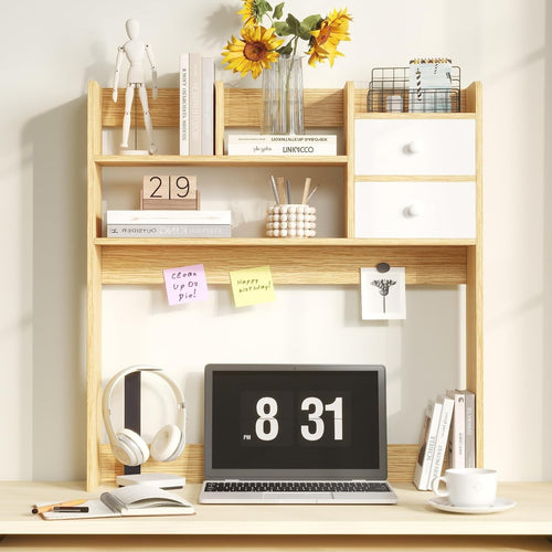 Desktop Bookshelf with 4 Shelves Desk Organizer & Storage Rack
