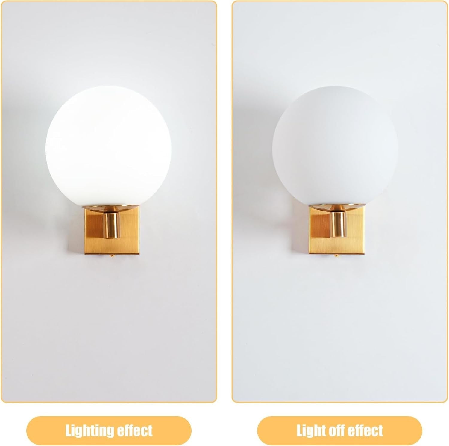 Modern Glass Globe Wall Light, Minimalist LED Sconce for Bedroom
