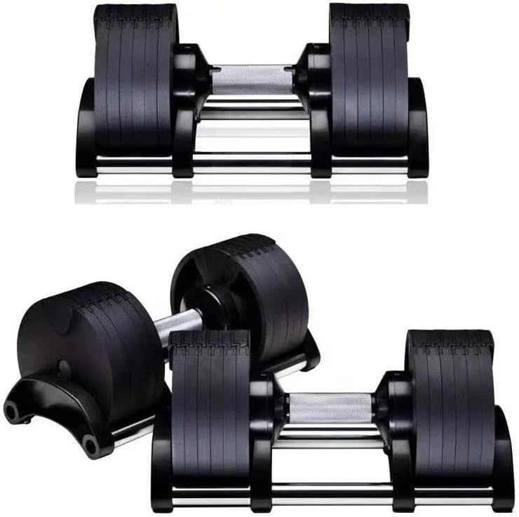 32kg Adjustable Dumbbell Pair 9-in-1 Easy Lock Cast Iron Home Gym
