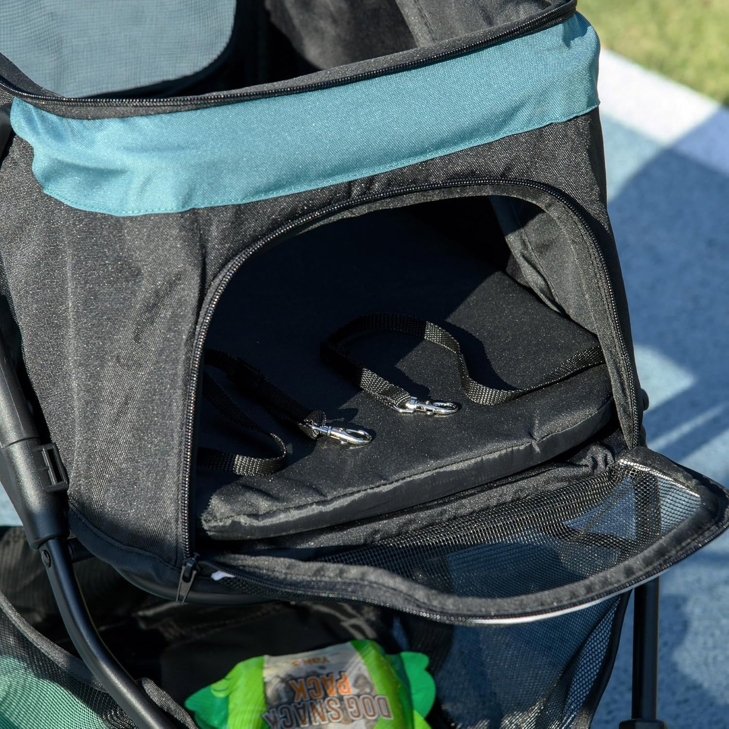 Dog Stroller with Rain Cover Folding Pet Pram 3 Wheel Travel Pushchair