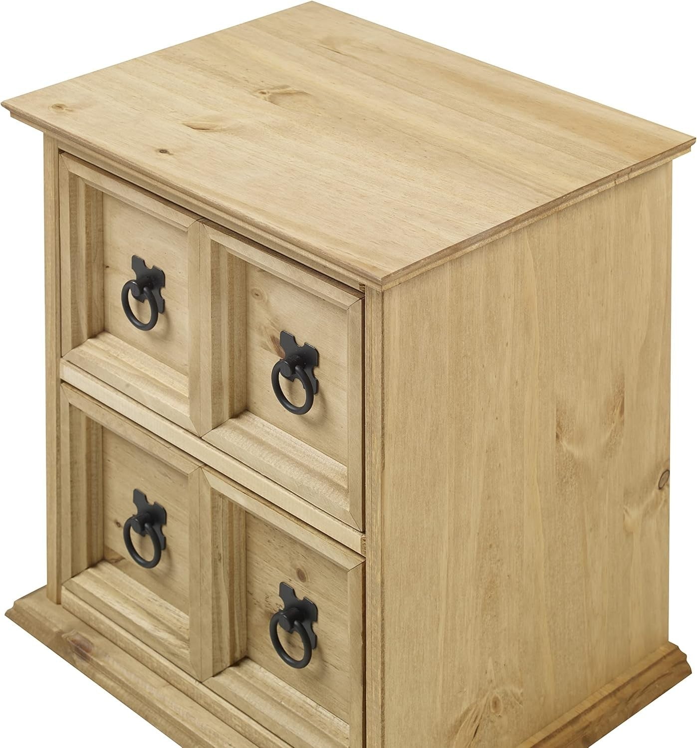 Solid Pine CD Storage Tower 2x2 Cabinet Side Table Wax Finish Wood