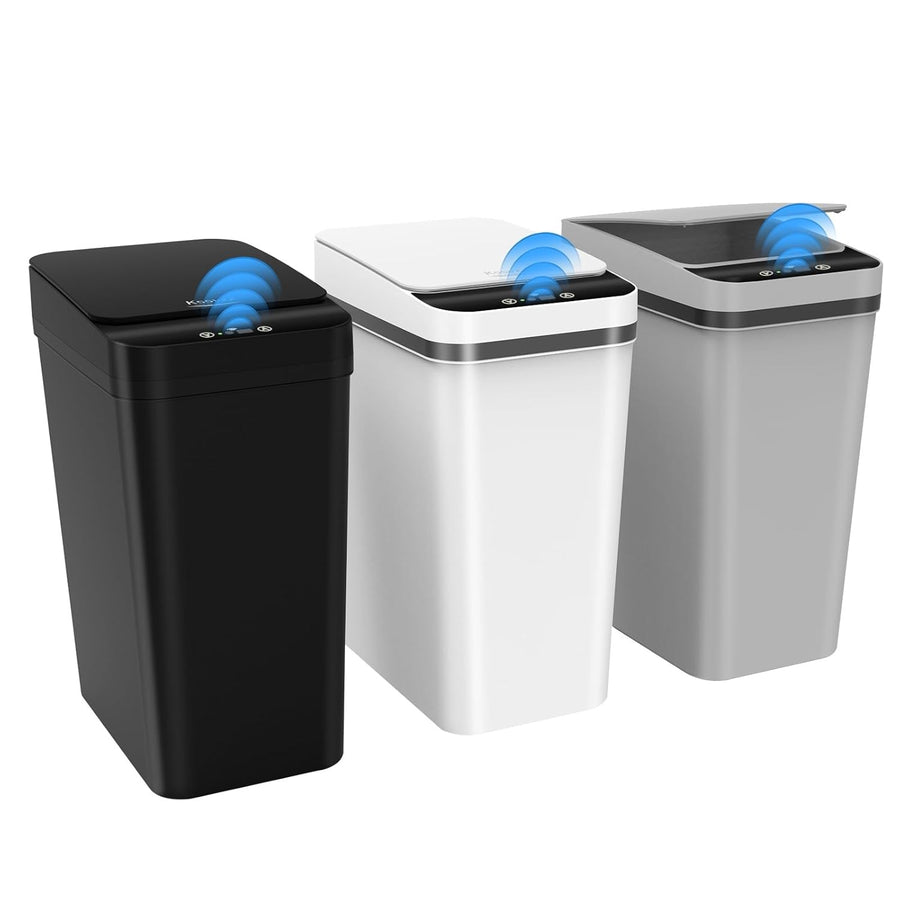 3 Pack 10L Motion Sensor Bathroom Bins – Touchless Slim Trash