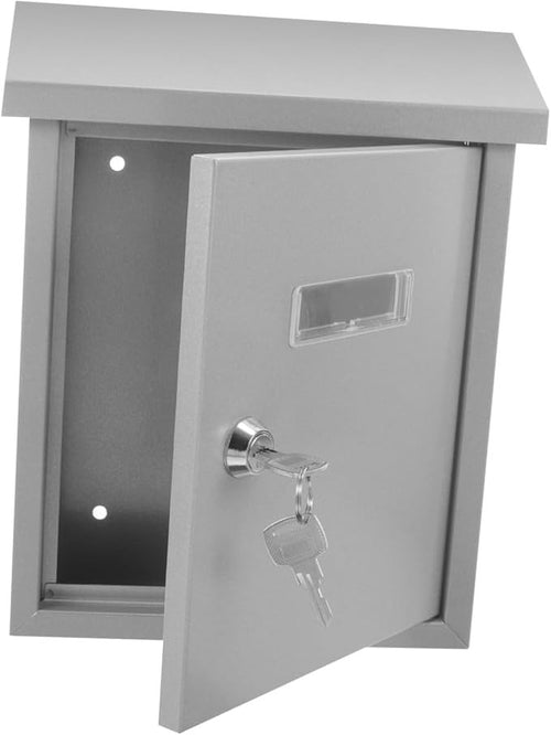 Wall Mounted Stainless Steel Mailbox Silver Retro Post Box Outdoor Waterproof