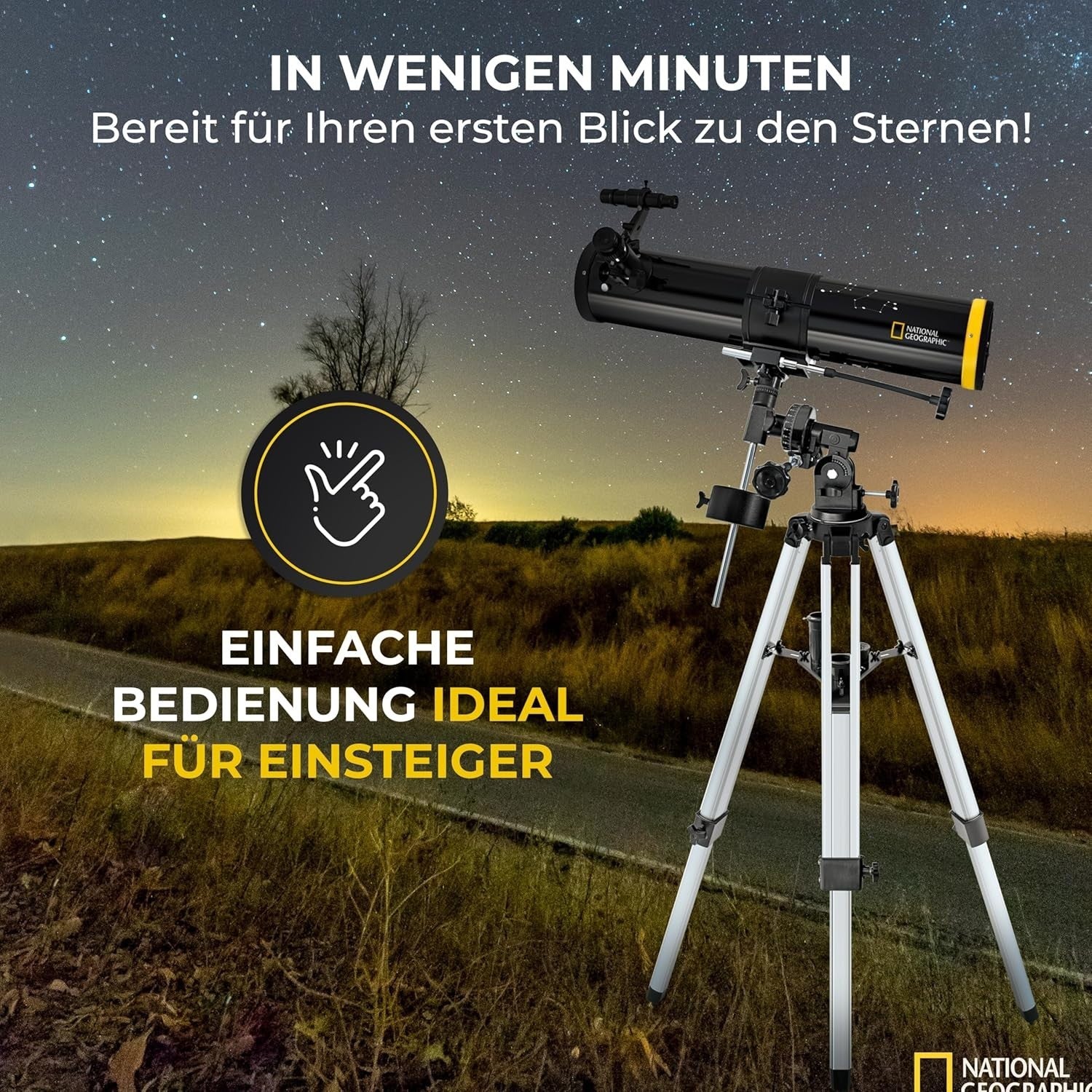 Beginner Reflector Telescope 76mm 23X-262X Astronomy Kit EQ Mount Tripod