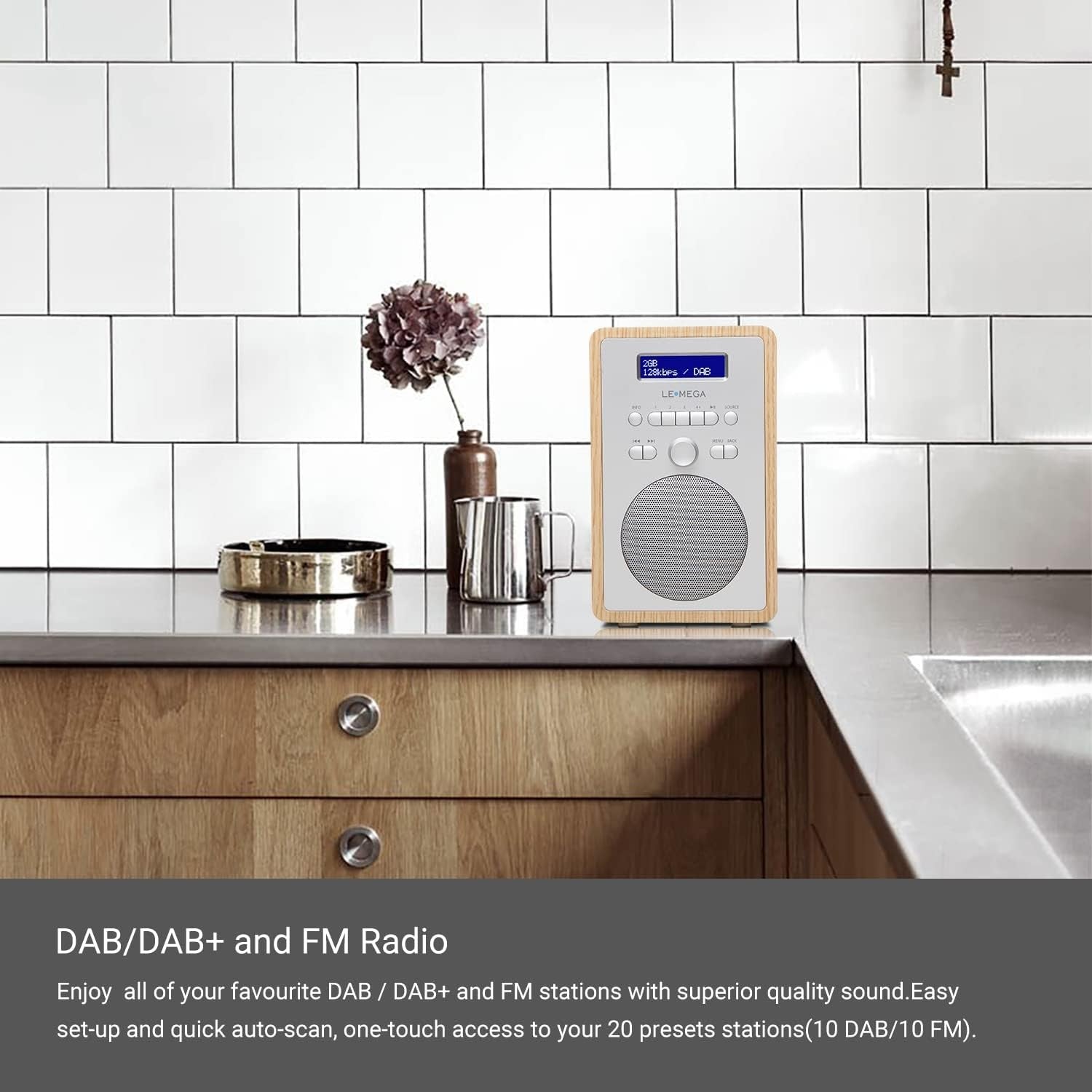 DAB DAB+ Digital Radio FM Dual Alarm Clock Sleep Timer Headphone Jack