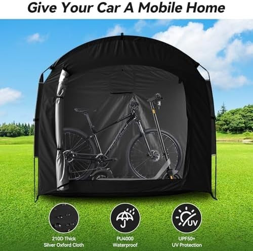 Waterproof Bike Storage Tent Outdoor Portable Shed for 2-3 Bikes & Garden Tools