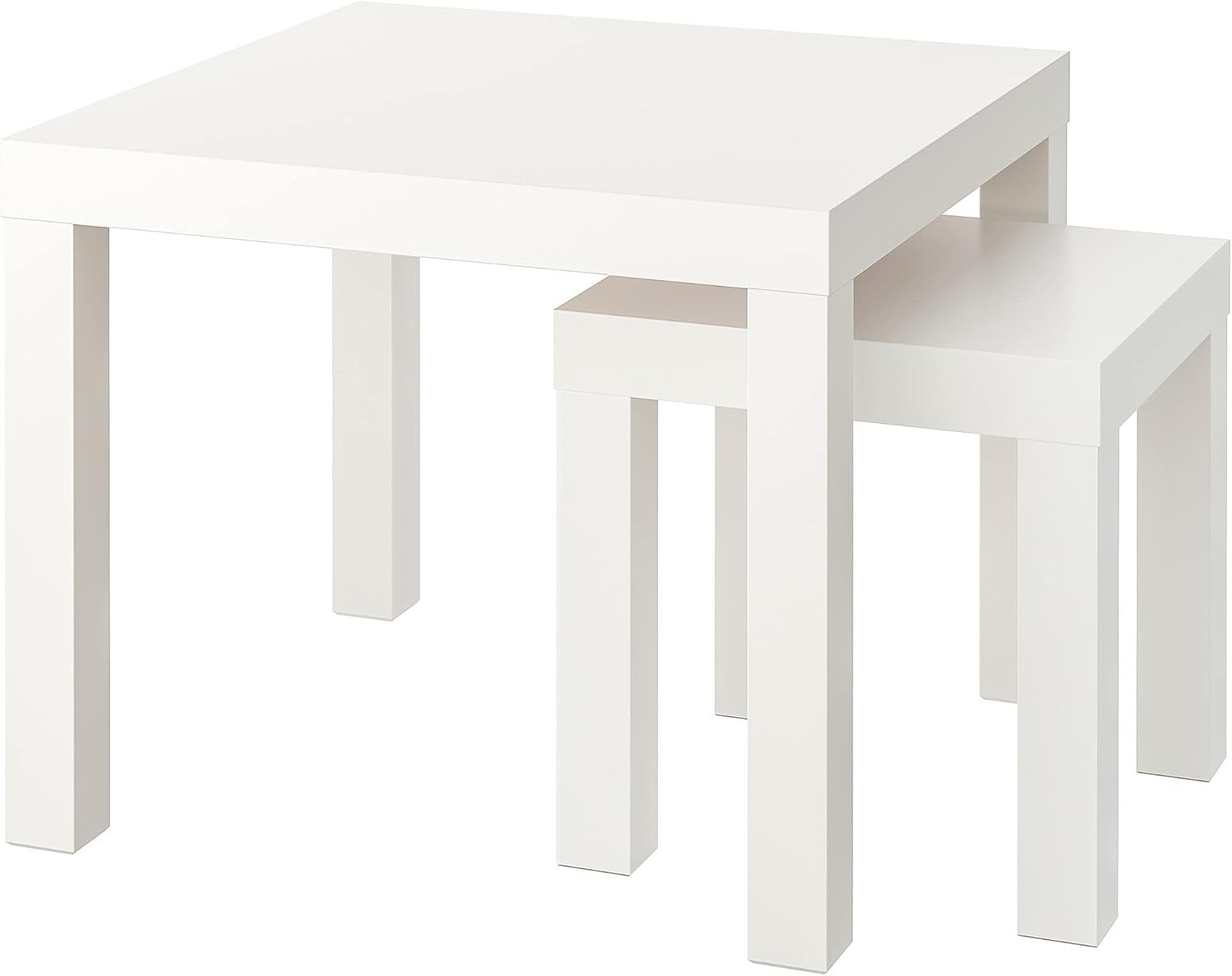 White Square Wood End Side Table Nightstand Coffee Table $\mathbf{55\times55\tim