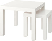 White Square Wood End Side Table Nightstand Coffee Table $\mathbf{55\times55\tim