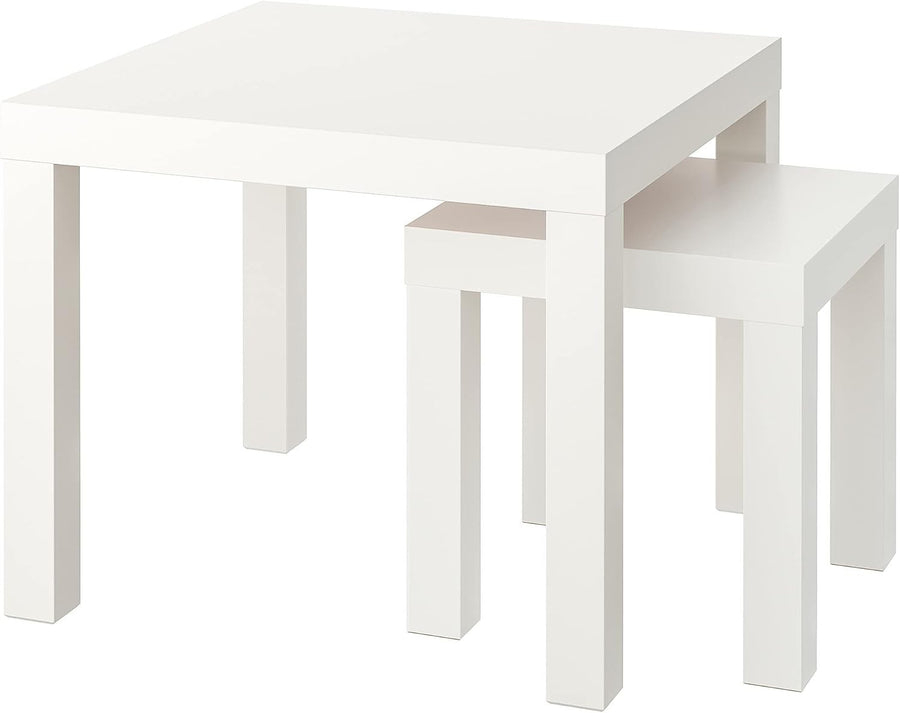 White Square Wood End Side Table Nightstand Coffee Table $\mathbf{55\times55\tim
