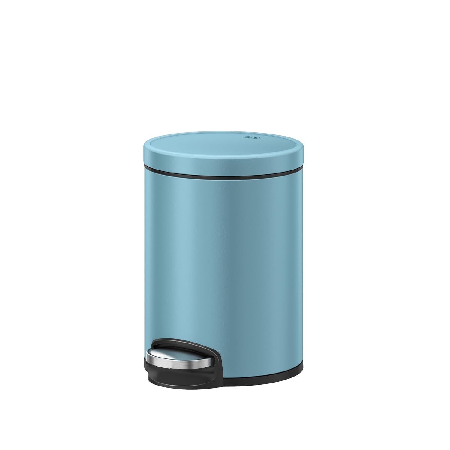 5L Titanium Blue Stainless Steel Pedal Bin Soft Close Bathroom