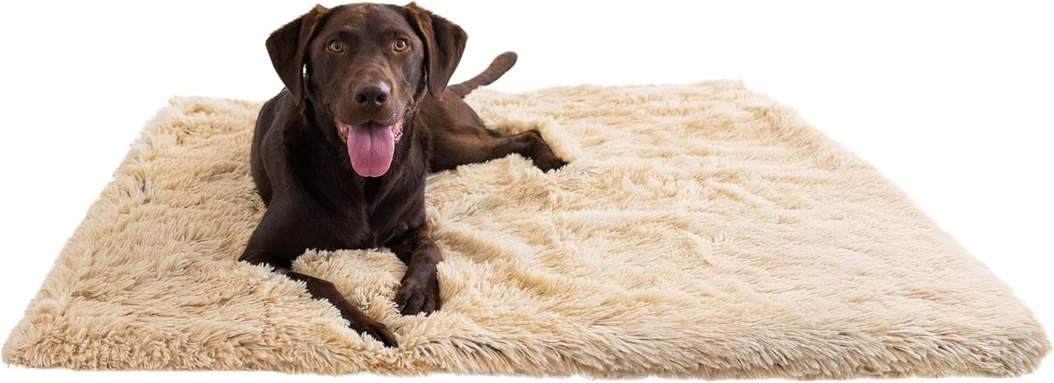 Calming Shag Dog Blanket 40x50 Taupe Reversible Washable