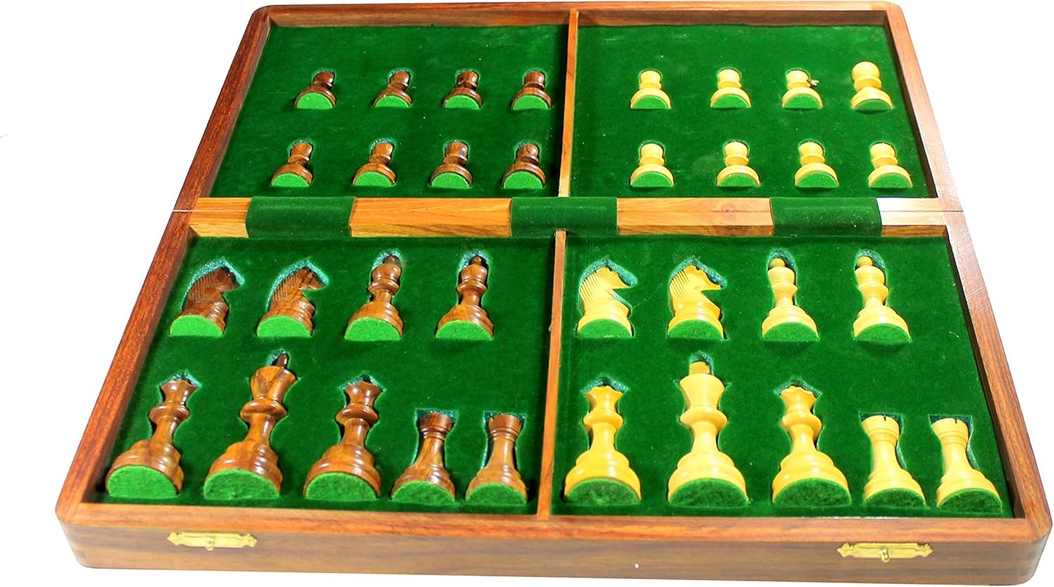 46cm Luxury Wooden Chess Set | Foldable Board | Weighted Pieces | Extra Queens