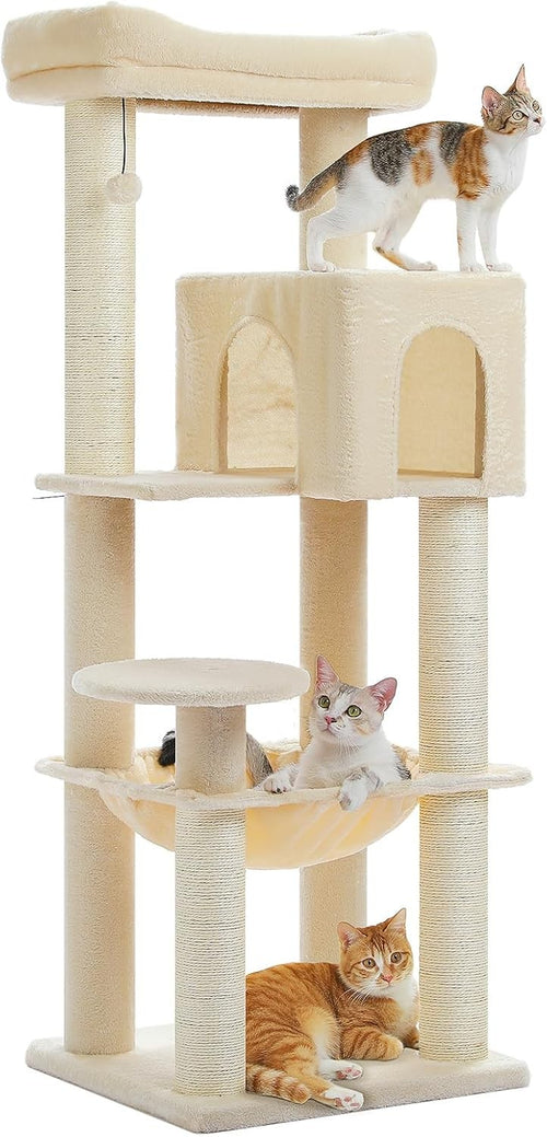 Large Cat Tree Tower 147cm Multi Level Thick Scratching Posts Condo
