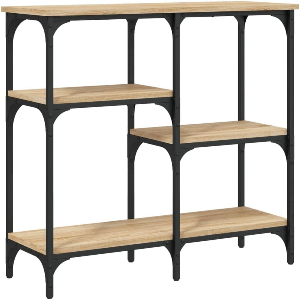 Slim Console Table with Shelves – Narrow Entryway Sofa Table 80x29x75cm