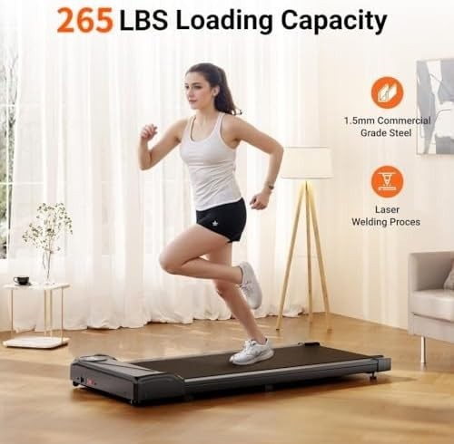 Under Desk Walking Pad 2.5HP Quiet Compact Treadmill 6km/h Portable Fitness