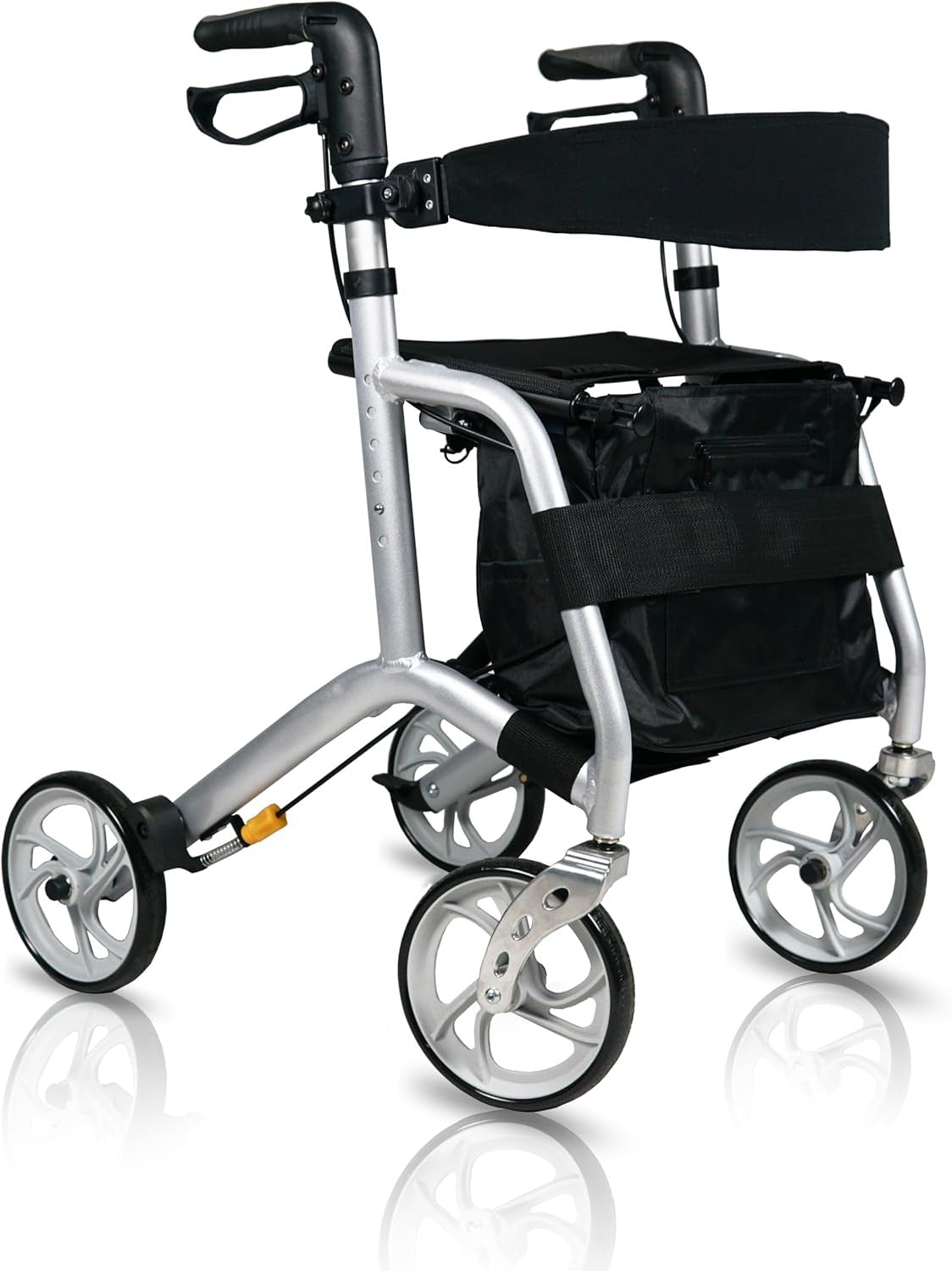 Ultra Lightweight 4 Wheel Rollator Walker with Seat Folding Aluminium Frame