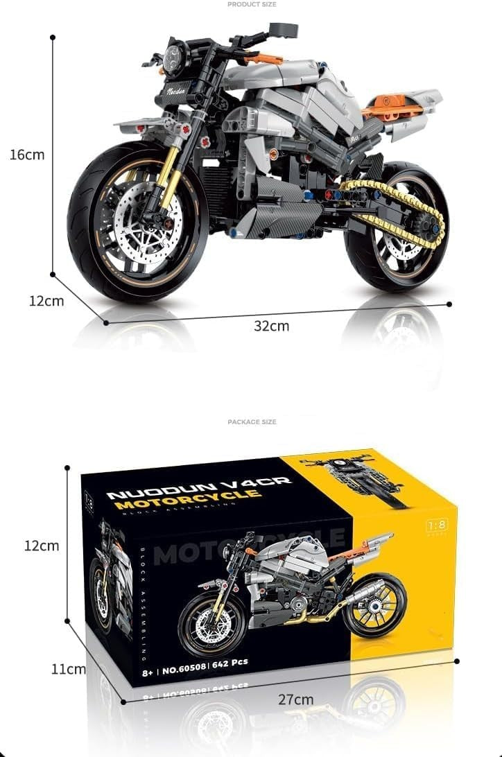 642PCS Technic Motorcycle Building Kit | Realistic Design | Fun for Adults & Kid