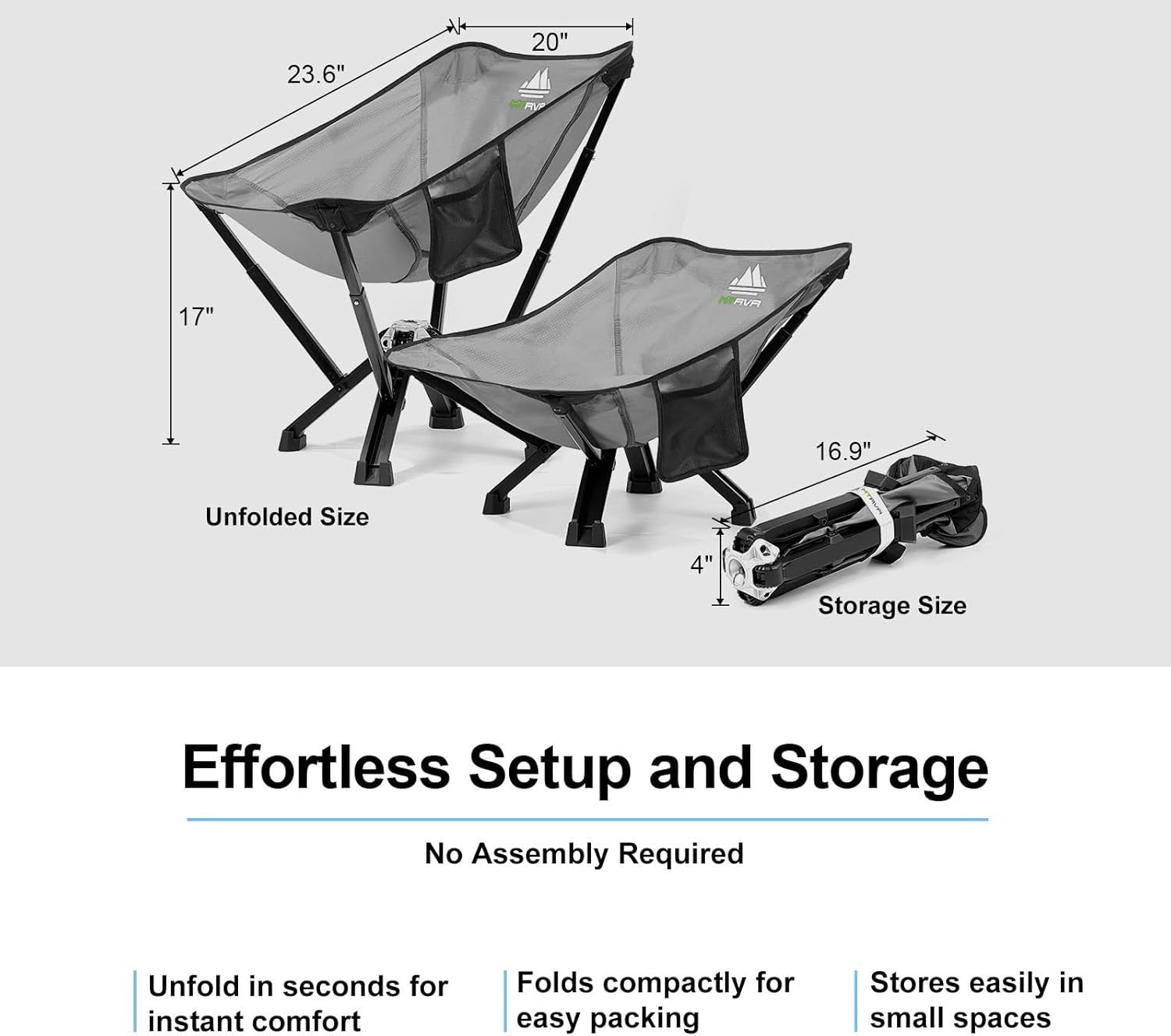Folding Camping Chair Lightweight Aluminium Frame No Setup Outdoor Seat