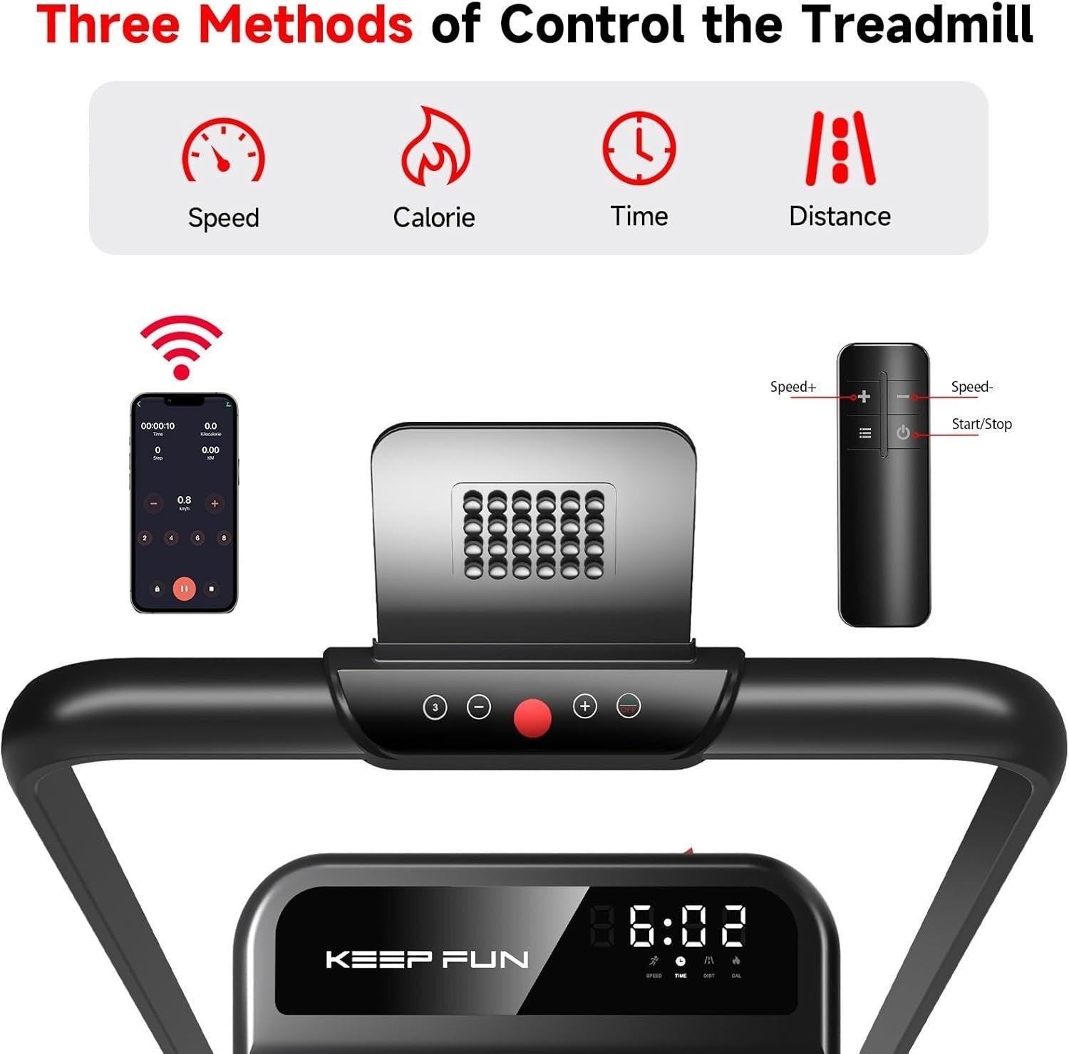 Foldable Walking Pad 8% Incline, 2.5HP, Handle Bar, App Control, 300lbs Home