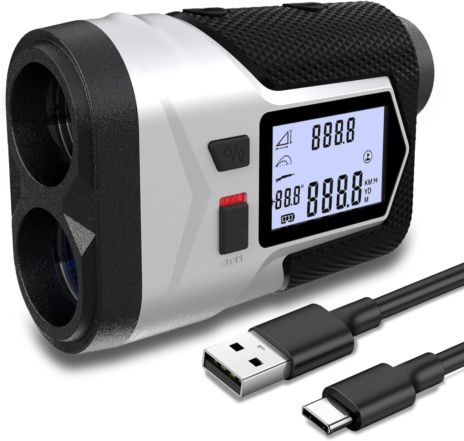 Golf Rangefinder 1200 Yards Slope Flag Lock Rechargeable LCD Laser