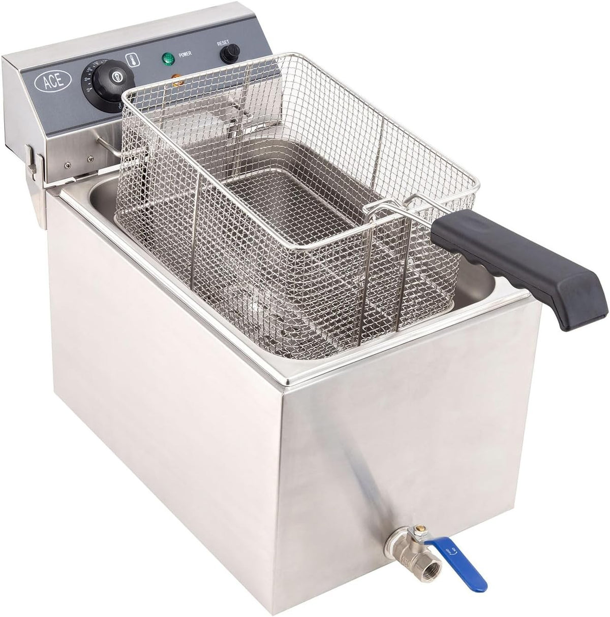 17L Electric Deep Fryer with Drain Tap 3000W Stainless Steel