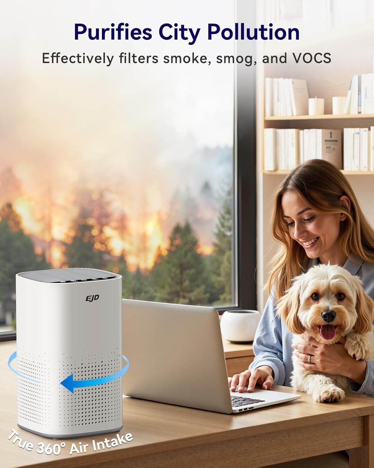 Ultra Quiet HEPA Air Purifier 70m² CADR 223 Large Bedroom Pet Smoke