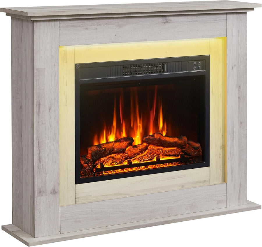 50" Electric Fireplace Heater 2000W Freestanding Realistic Flame LED