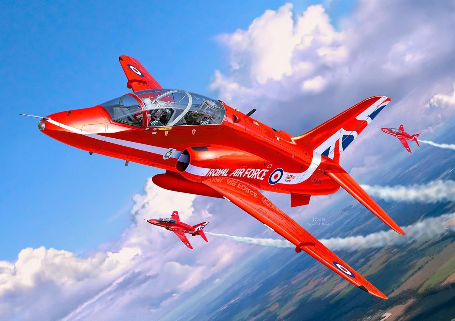 Red Arrows BAE Hawk T.1 1:72 Scale Plastic Model Kit - Unpainted, 70 pcs
