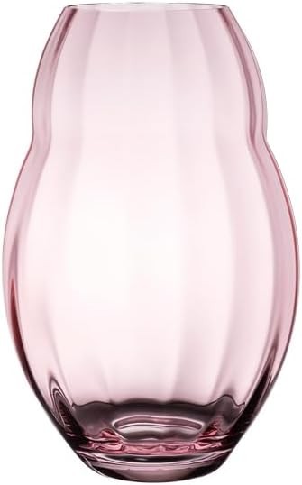 Pink Crystal Glass Vase 20cm Modern Flower Vase Table Centrepiece Decor