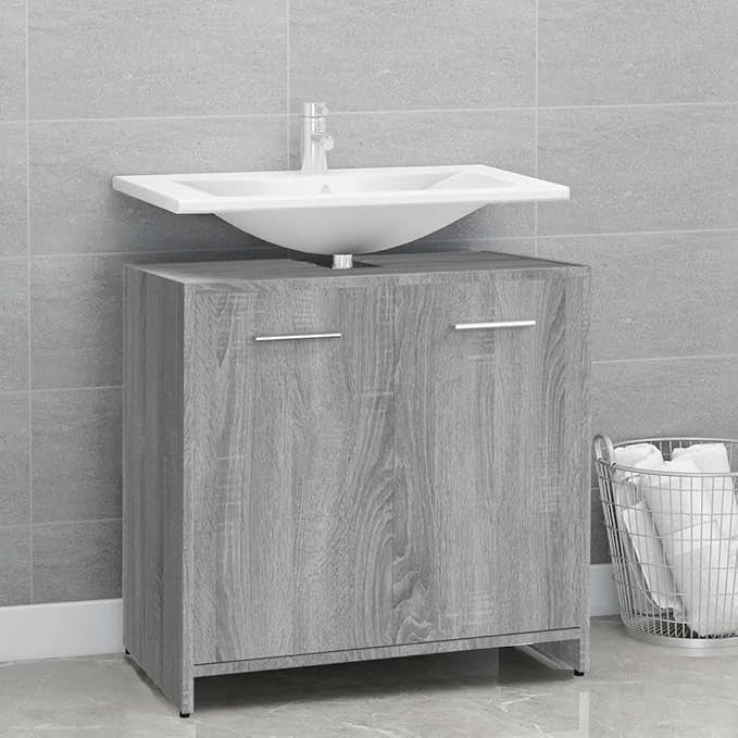 Bathroom Cabinet - Modern Grey Sonoma Engineered Wood Bathroom
