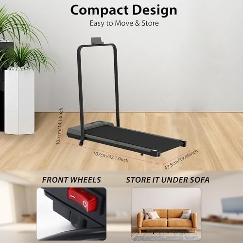 3-in-1 Under Desk Walking Treadmill with Incline & LED Display