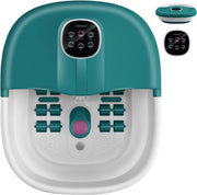 Foldable Heated Foot Spa Bath with Bubbles Timer & Massage Rollers