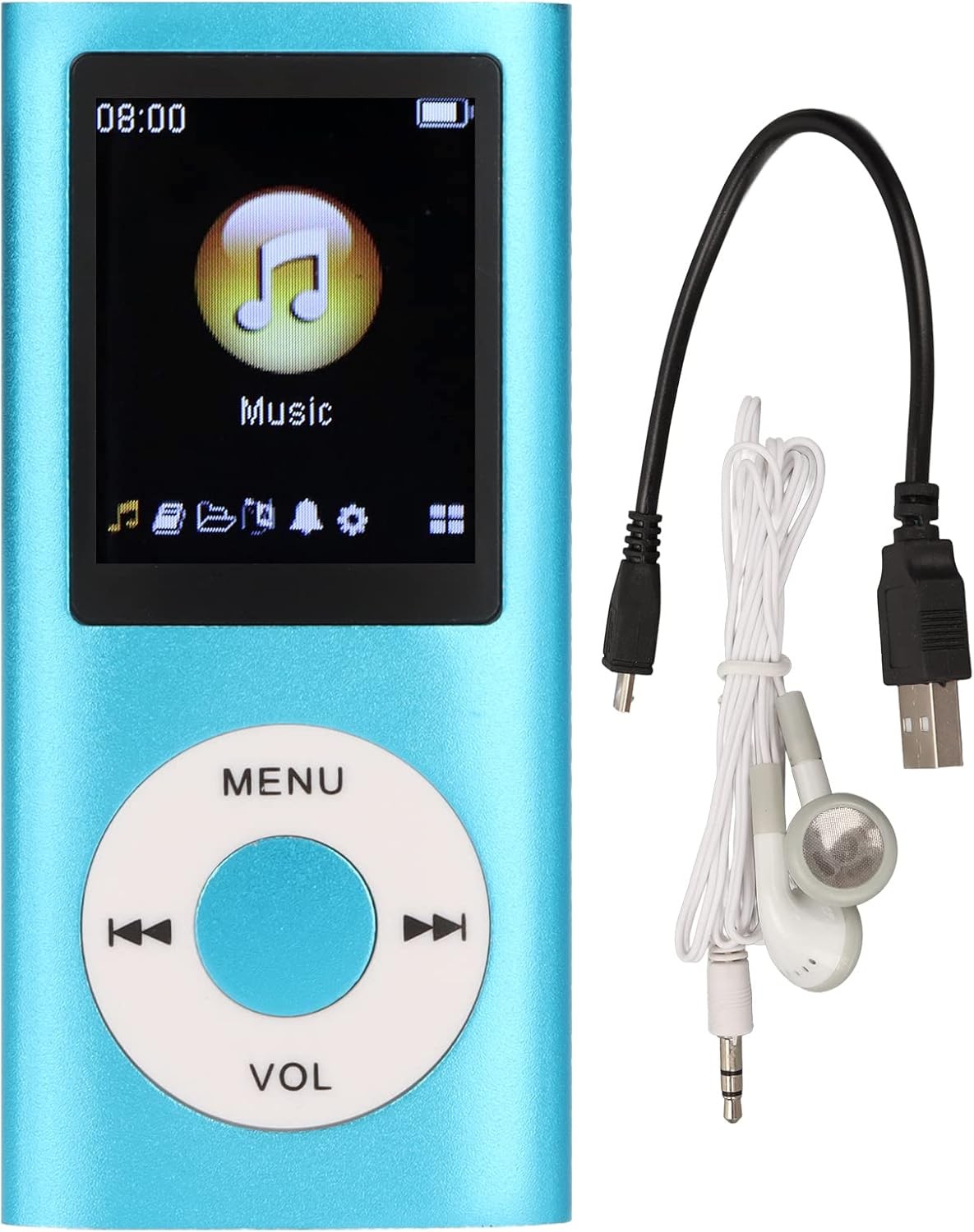 64GB MP3 Player Blue Bluetooth HiFi 1.8" LCD Speaker