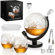 1500ml Globe Whiskey Decanter Set with Glasses Stand Stones Gift for Men