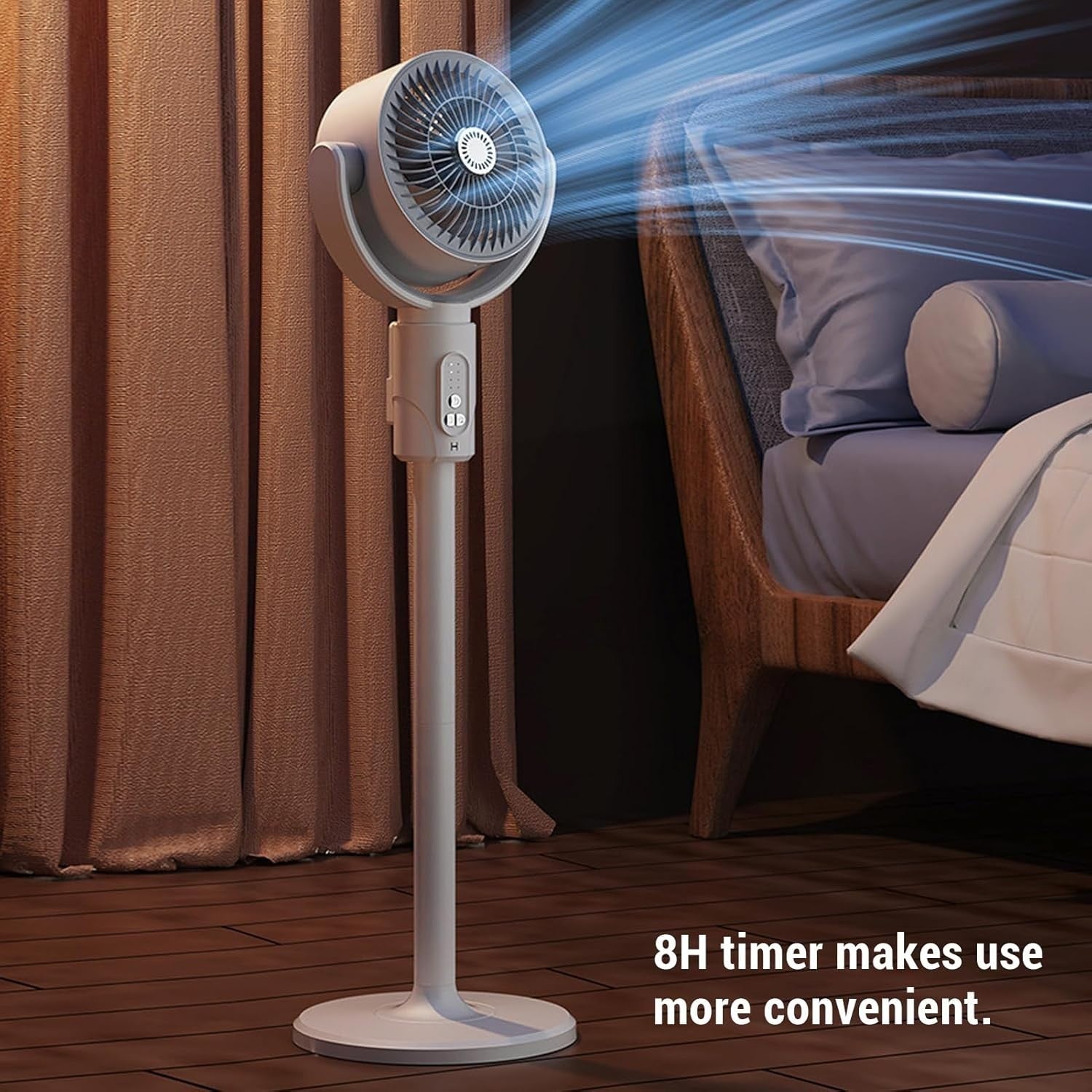 Pedestal Fan 180° Oscillating Stand w Remote Control – Adjustable Height & Timer
