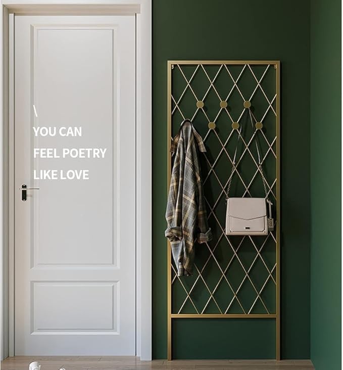 Modern Gold Metal Garment Rack | Corner Coat & Hat Stand for Entryway