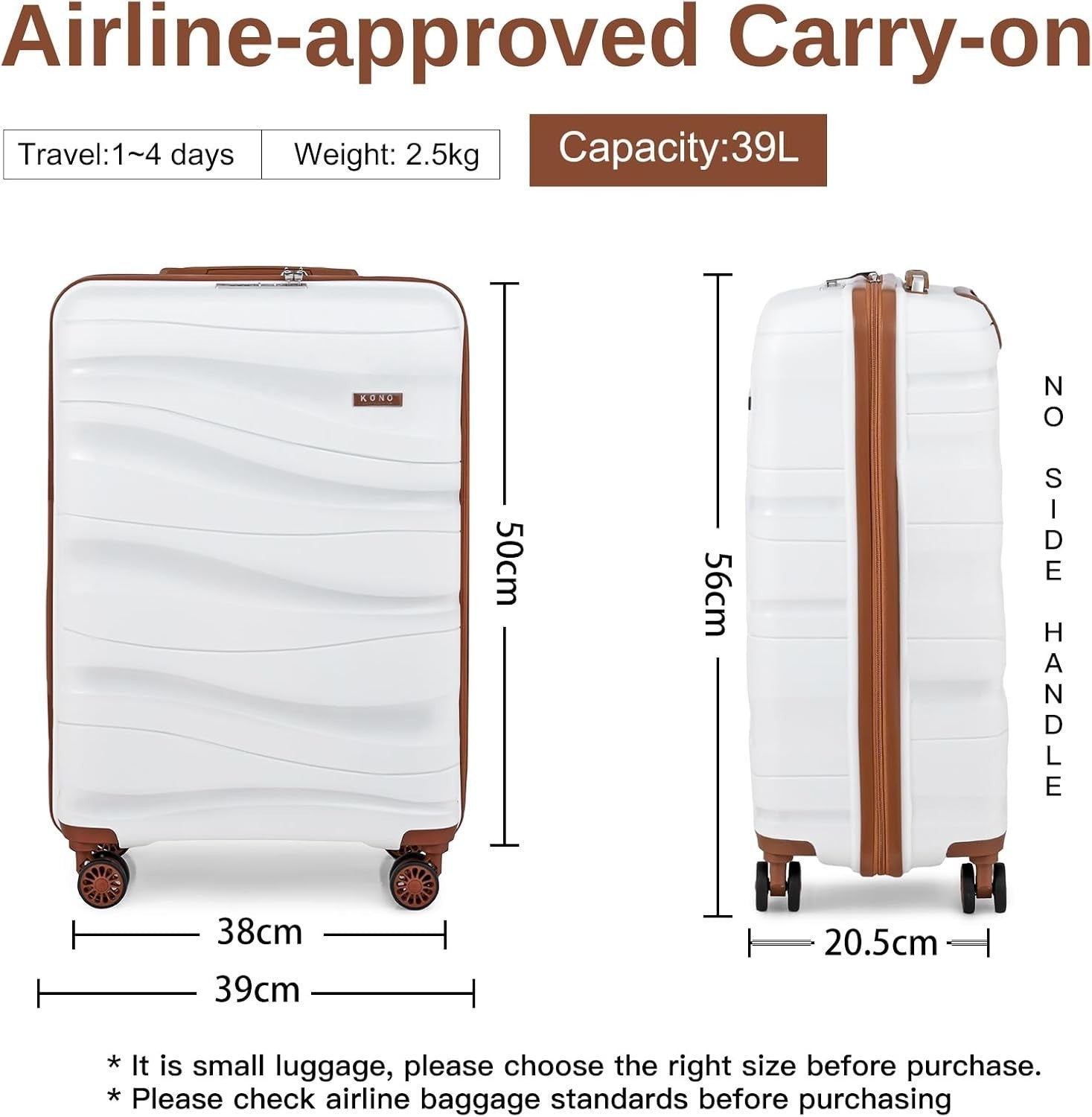 24in Medium Check In Luggage Polypropylene Lightweight Hard Shell TSA Spinner