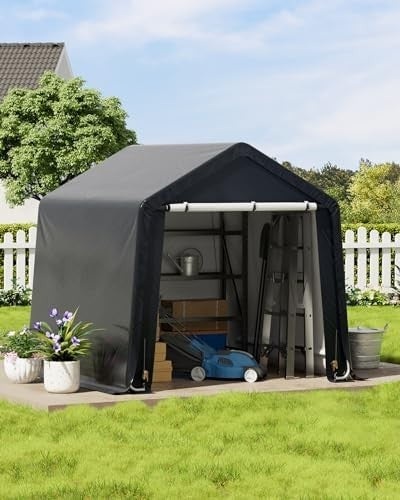 Large Bike Storage Shed 6x6ft Waterproof Outdoor Tent Garage Motorbike Shelter