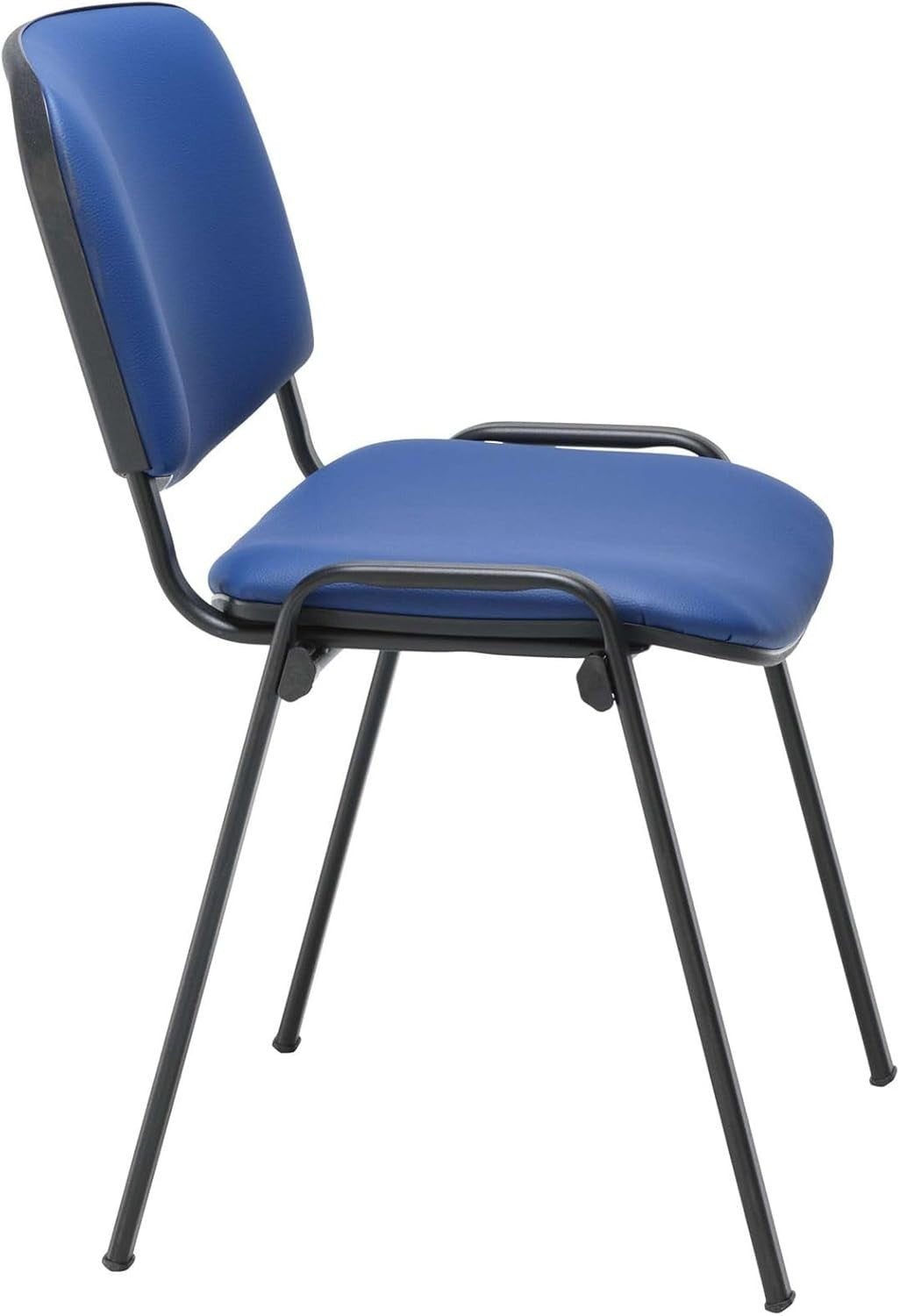 Heavy Duty Stackable Meeting Chairs PU Padded Seat Blue 4 Pack