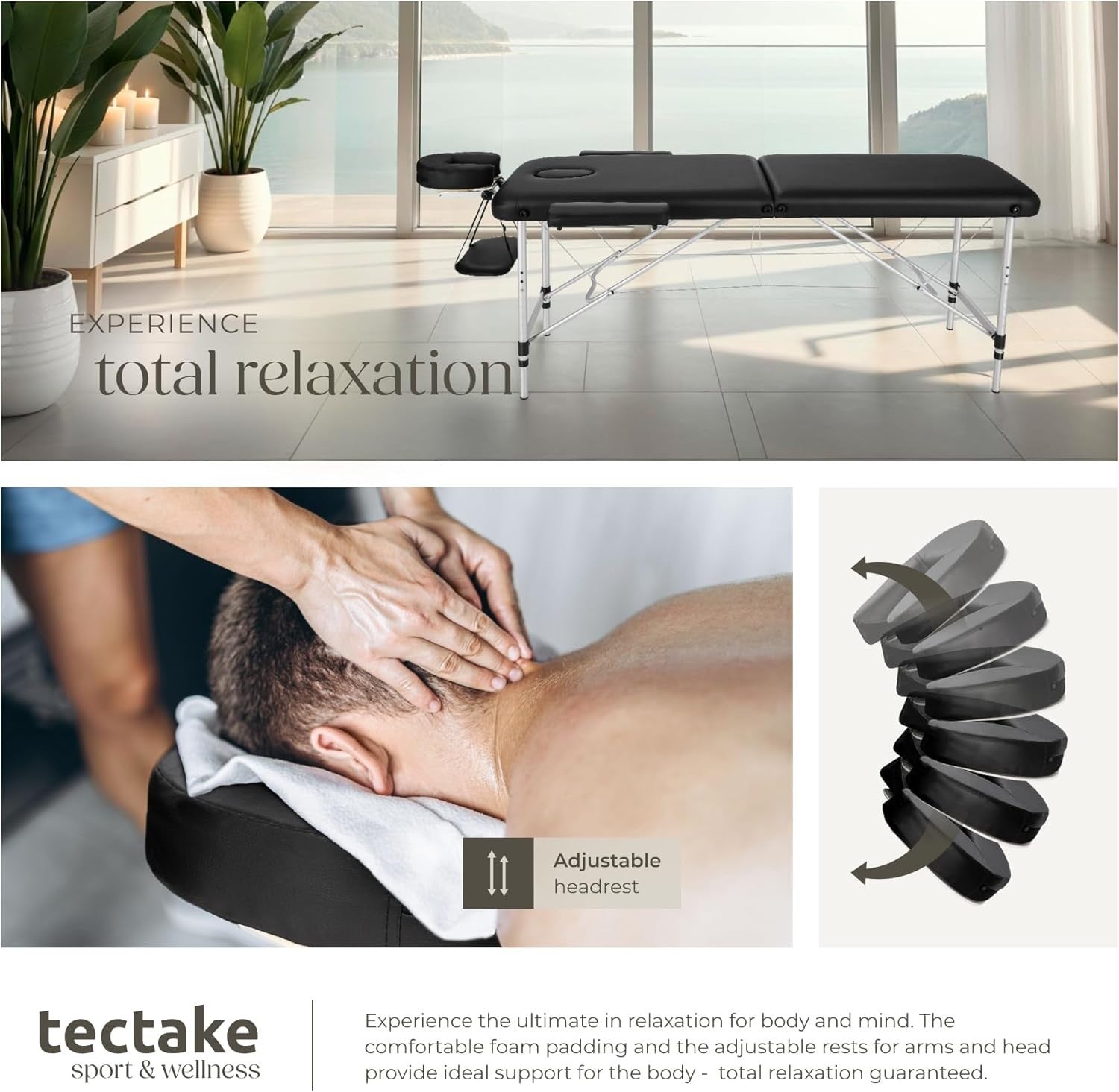 Portable Massage Table Foldable Height Adjustable Aluminium Bed PVC Cover + Bag