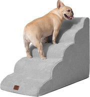 5 Step Dog Stairs for High Bed Non Slip Foam Pet Steps Washable