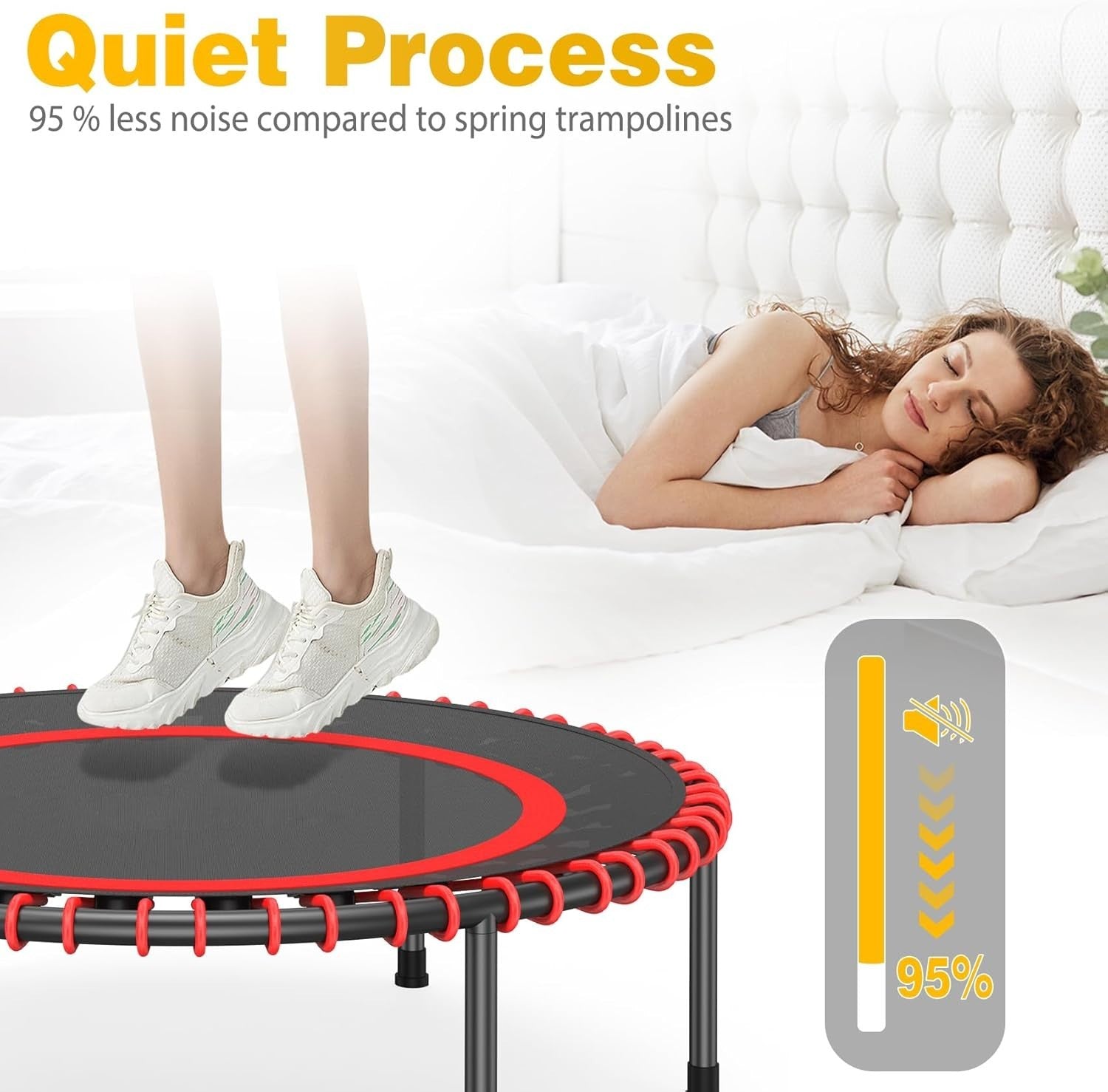 40” Fitness Rebounder Trampoline Quiet Bungee Indoor Outdoor Exercise