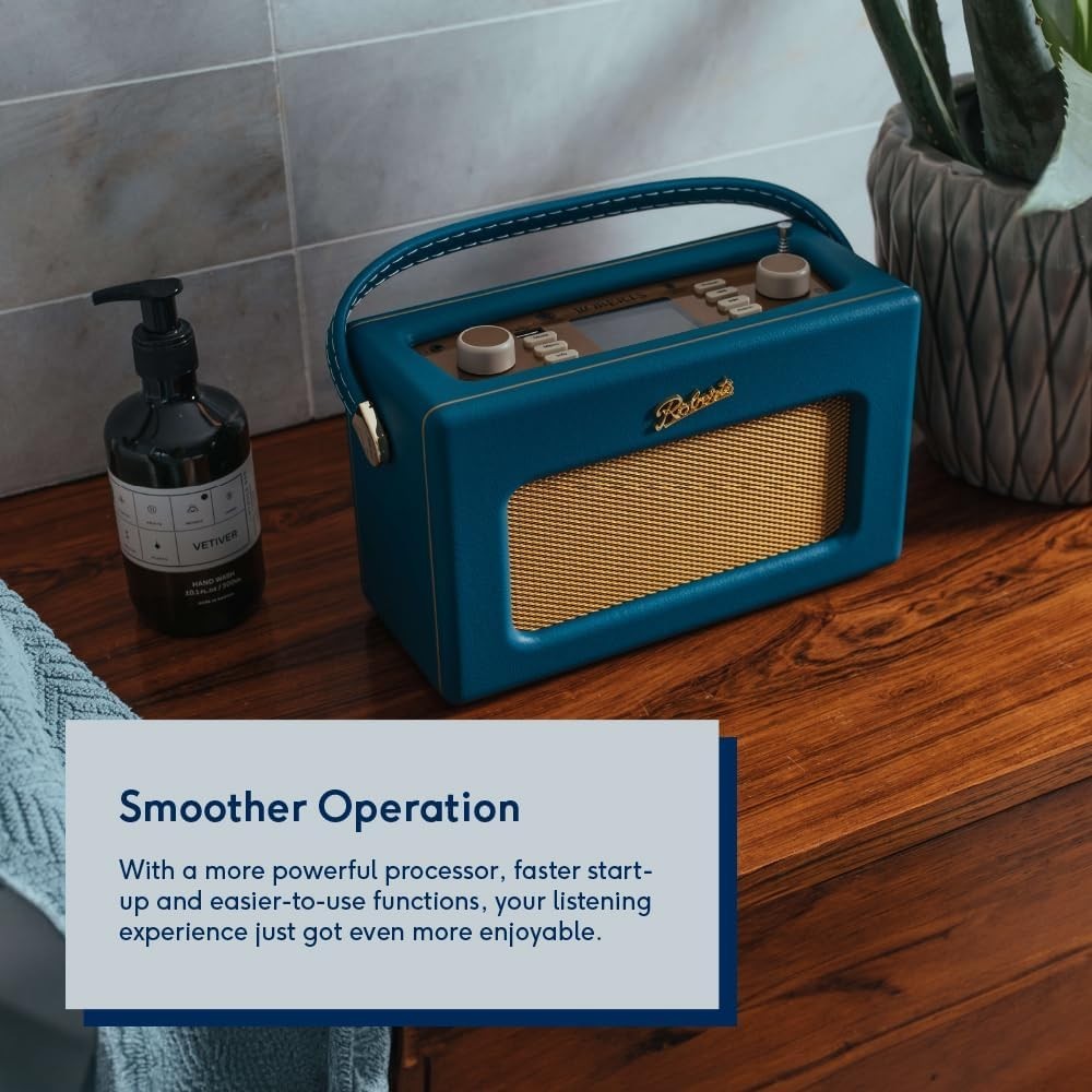 Portable FM/DAB/DAB+ Internet Radio with Bluetooth & Wi-Fi Teal Blue