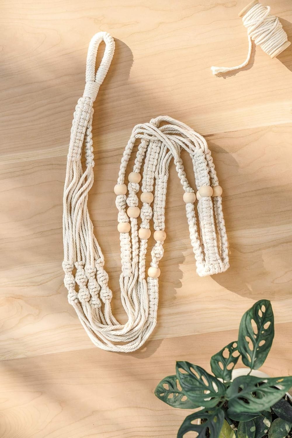 43" Macrame Plant Hanger Set of 2 Boho Indoor Outdoor Pot Holder