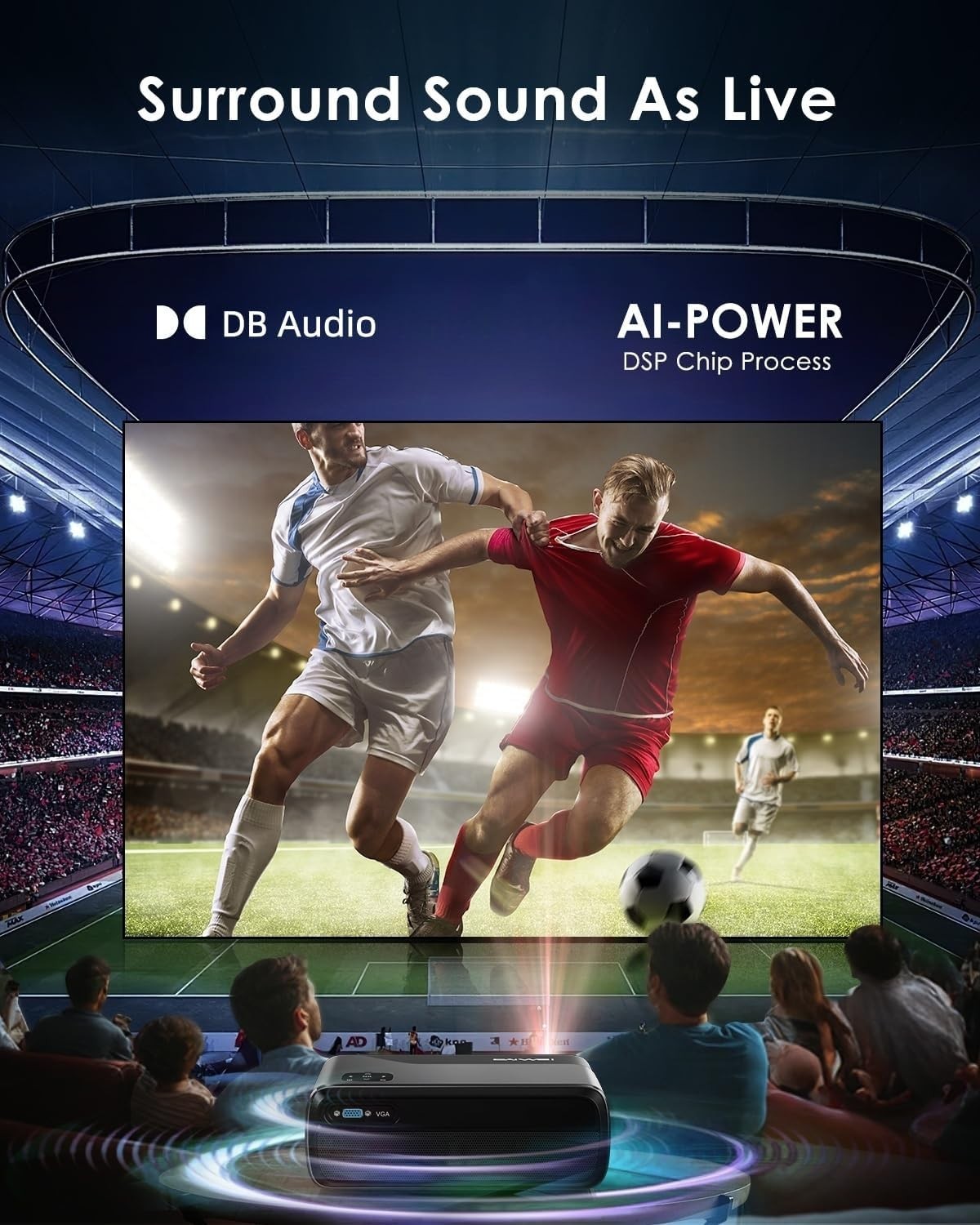 Smart 4K Projector 1400 ANSI Android TV WiFi 6 Bluetooth Auto Focus