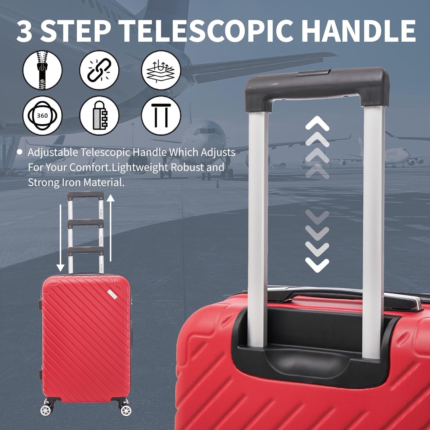 29 Inch Large Suitcase Lightweight Hardshell 4 Wheel Check In Lock