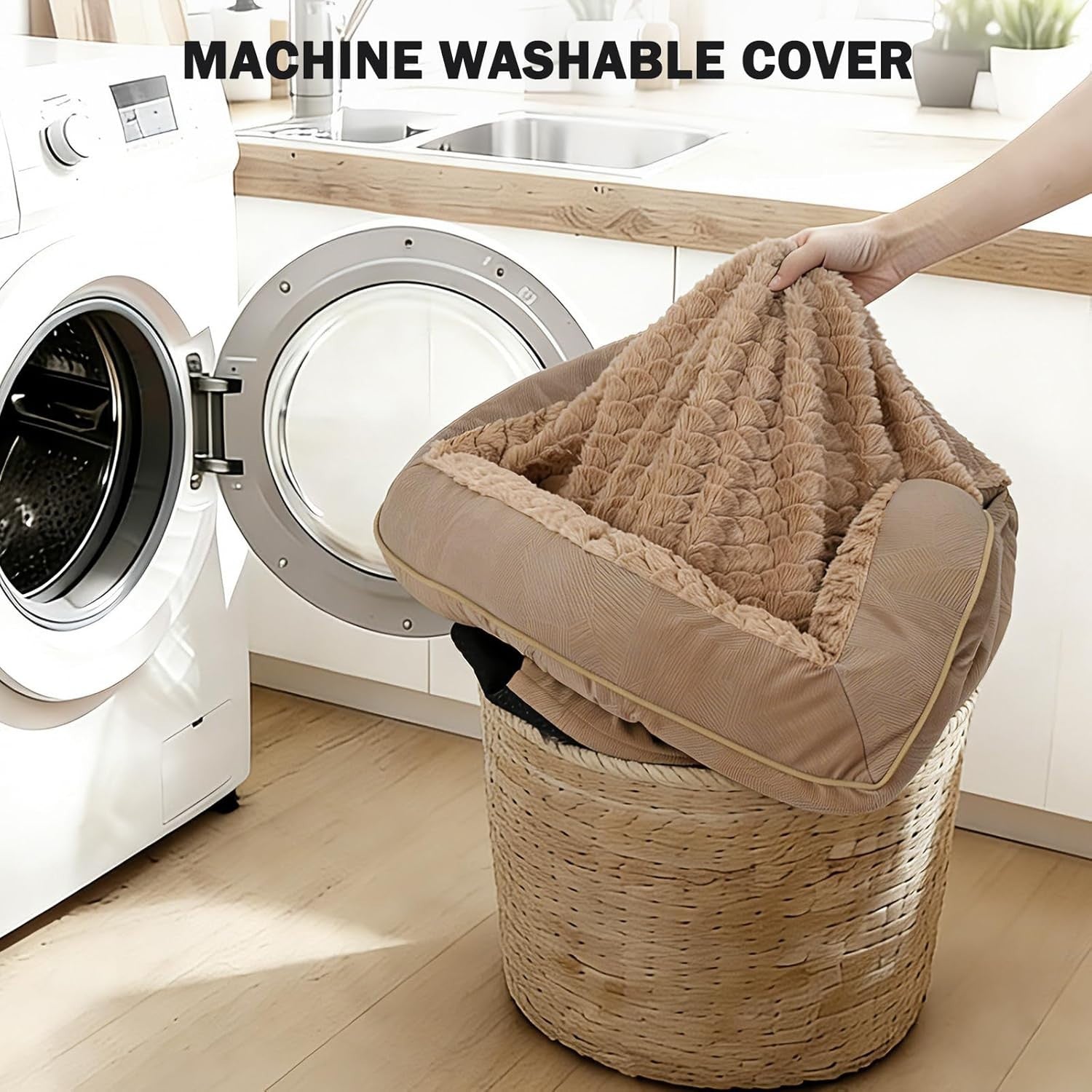 Extra Large Orthopedic Memory Foam Dog Bed Washable Sofa 107x81x17cm Brown