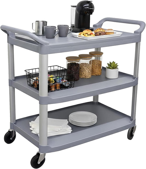 Heavy Duty 3 Tier Service Trolley on Wheels Aluminium Utility Storage Cart