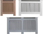 Small White Radiator Cover | Modern MDF Vertical Slat Cabinet Heat Efficient